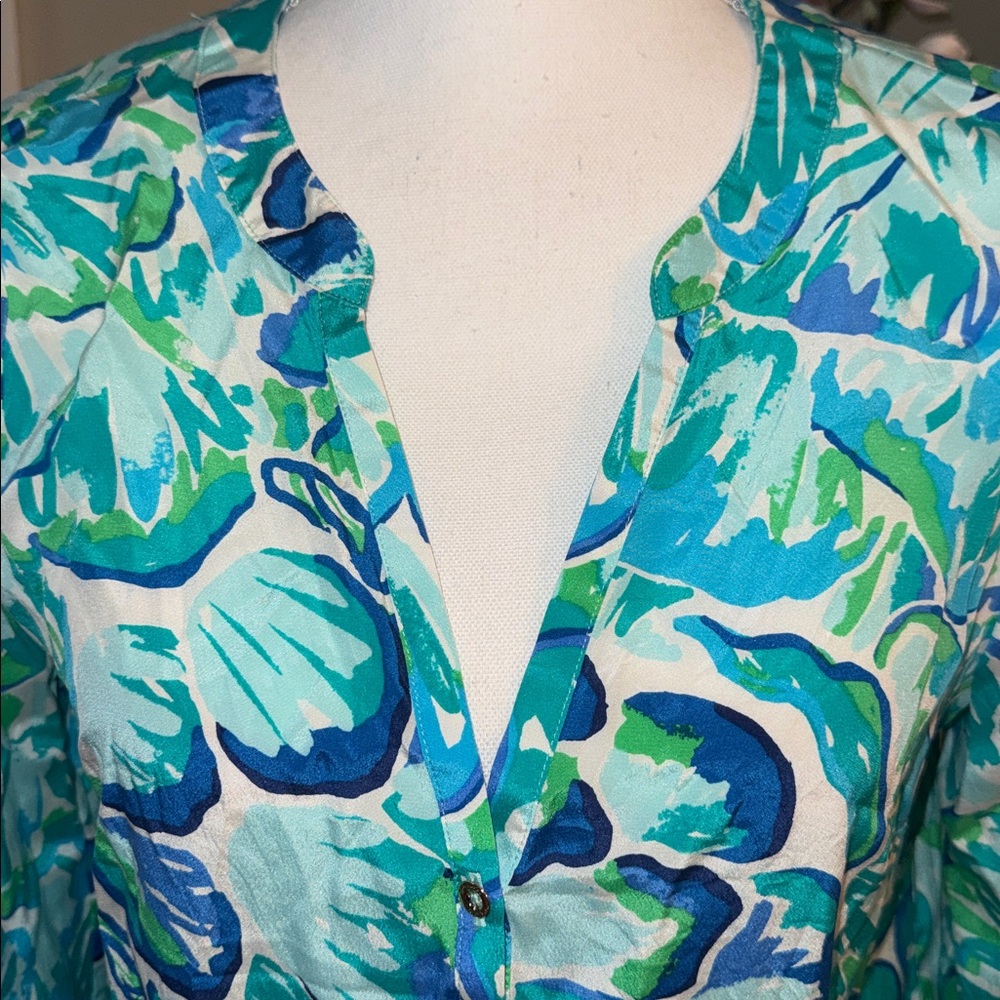 Lilly Pulitzer Delphine Blue Green Agate Lazy River Tunic Dress - Picture 3 of 5